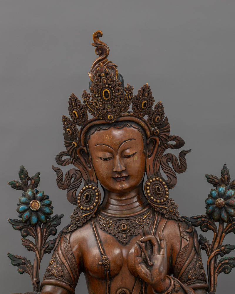 Arya Tara Consort Of Amoghasiddhi Statue | Tibetan Buddhist Goddess Sculpture