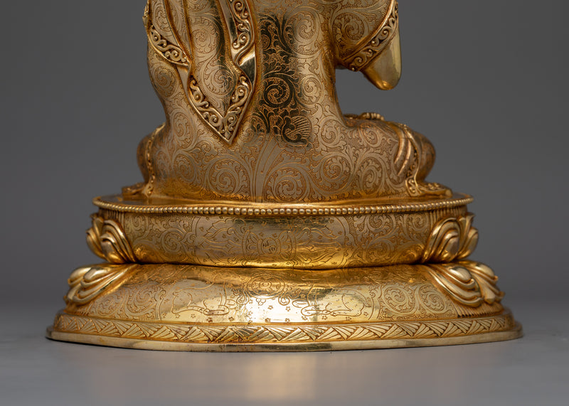 Exquisite Tsongkhapa Statue Set | Handcrafted 24K Gold Gilded Masterpieces