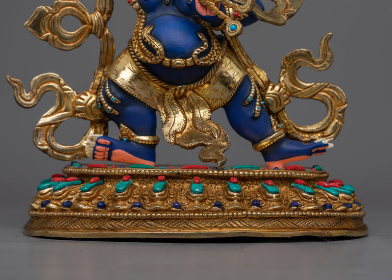 Heruka Vajrapani Sapphire Blue Colored Statue | Handcrafted Symbol of Power