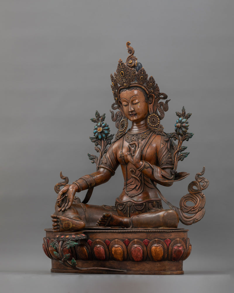 Arya Tara Consort Of Amoghasiddhi Statue | Tibetan Buddhist Goddess Sculpture