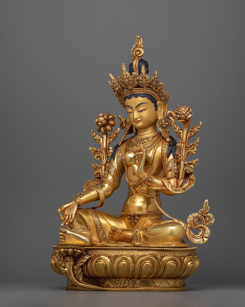 Protector and Savior Green Tara Statue | A Symbol of Compassion and Enlightenment