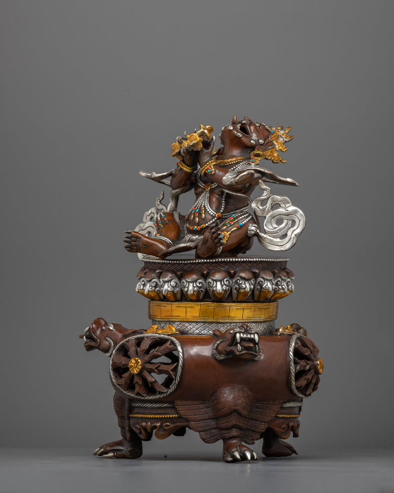 Oxidized Vajradaka Dorje Khandro Statue | Guardian of Wisdom and Power