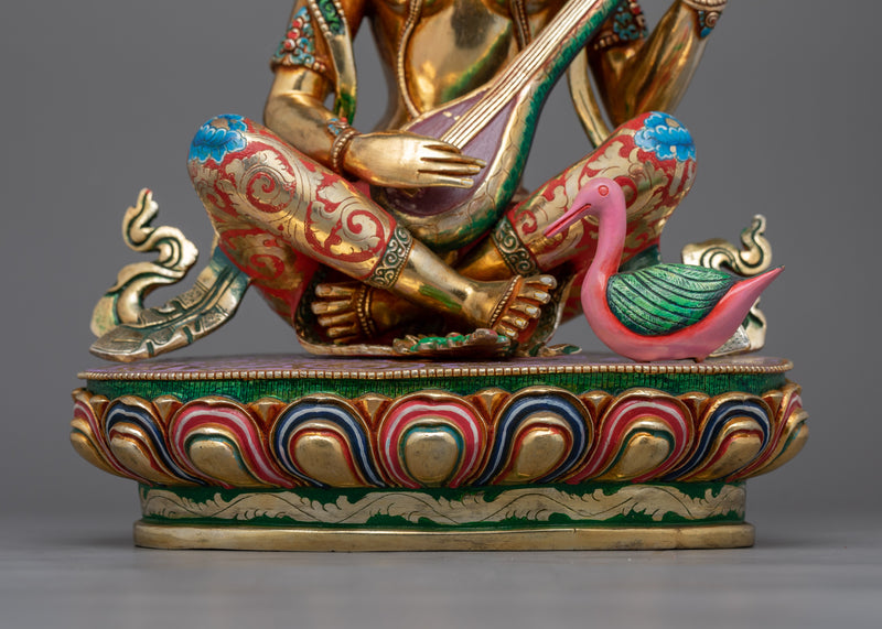 Tranquil Saraswati River Goddess Statue | Embodiment of Wisdom and Creativity