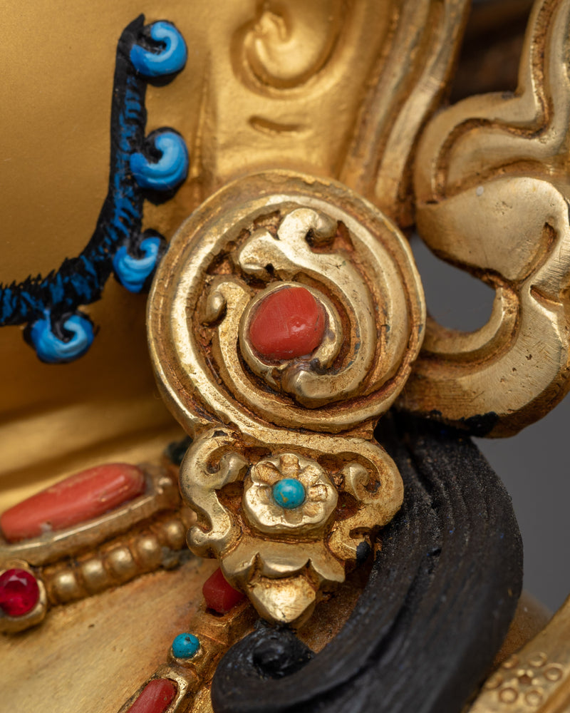 Protector of All Lineages Dzambhala Deity Figurine | A Symbol of Prosperity and Compassion