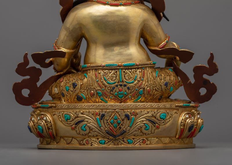 Protector of All Lineages Dzambhala Deity Figurine | A Symbol of Prosperity and Compassion