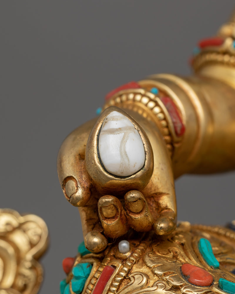 Protector of All Lineages Dzambhala Deity Figurine | A Symbol of Prosperity and Compassion