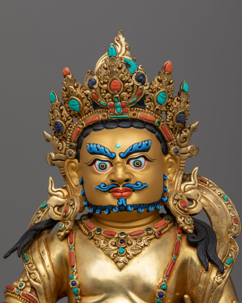 Protector of All Lineages Dzambhala Deity Figurine | A Symbol of Prosperity and Compassion