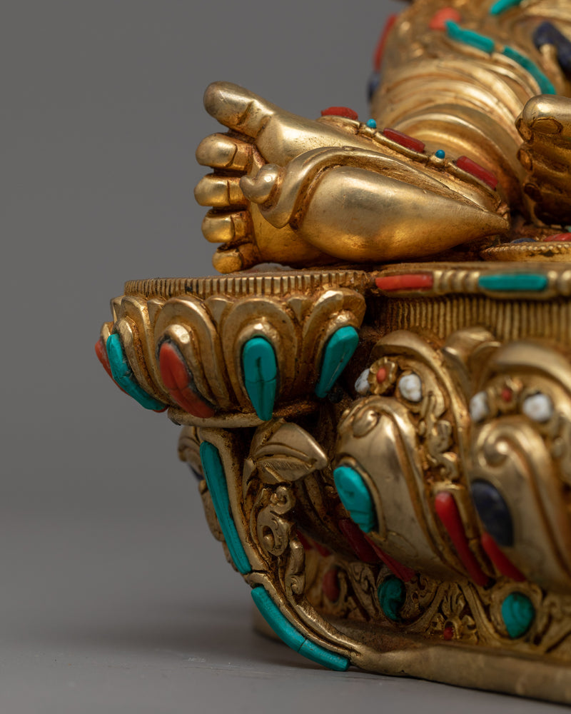 Protector of All Lineages Dzambhala Deity Figurine | A Symbol of Prosperity and Compassion