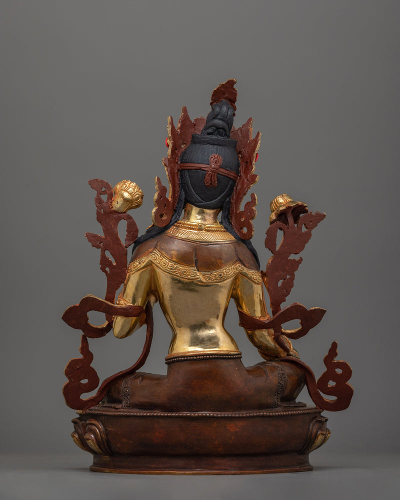 Compassionate Buddhist Green Tara Figurine | Tibetan Goddess Spiritual Home Decor