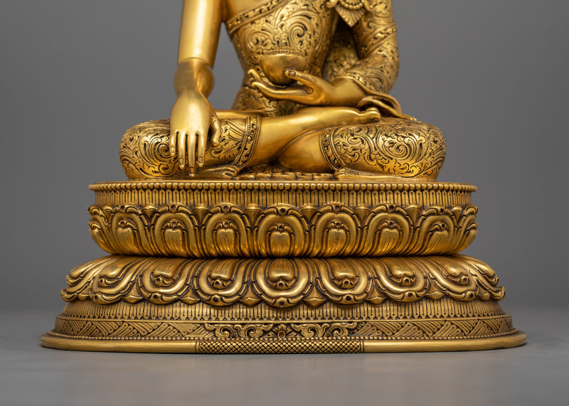 Handcrafted Shakyamuni Buddha Religious Figurine | Spiritual Enlightenment and Meditation Decor