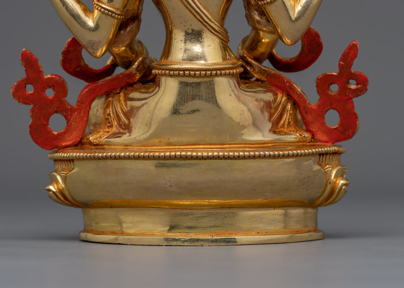 24K Gold Gilded Prajnaparamita Figurine | The Mother of Transcendent Wisdom