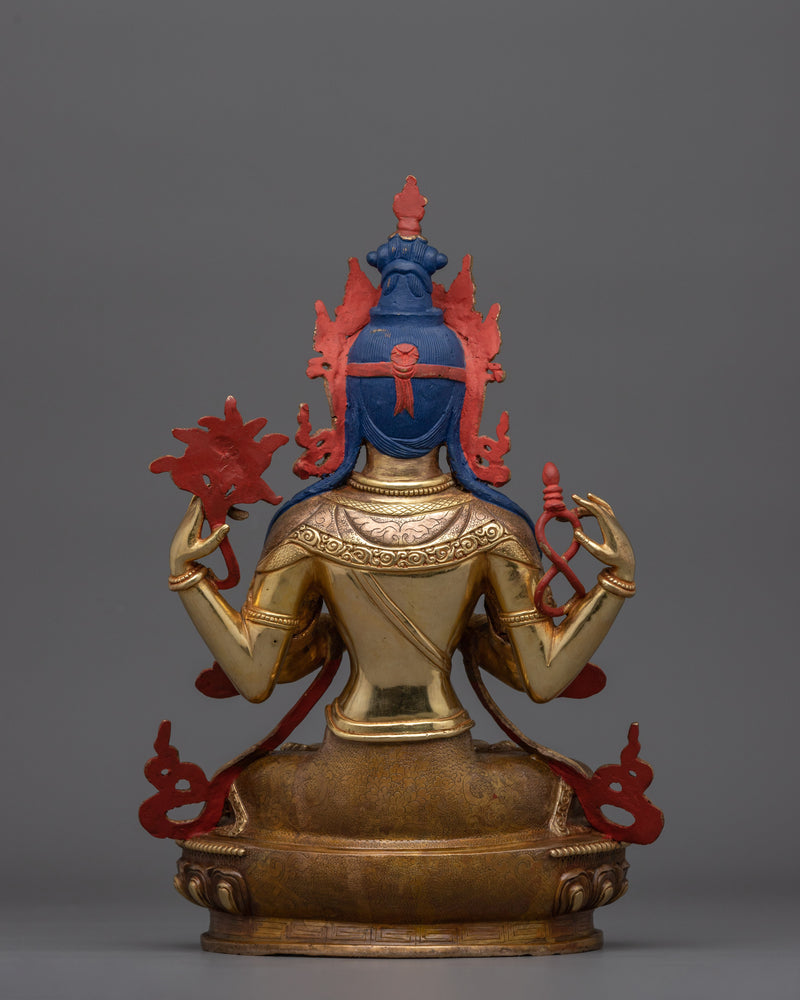 Four-Armed Chenrezig Buddha Statue | Embodiment of Infinite Compassion