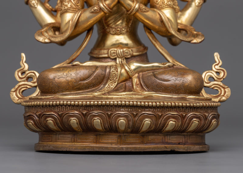 Four-Armed Chenrezig Buddha Statue | Embodiment of Infinite Compassion