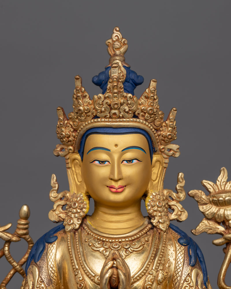 Four-Armed Chenrezig Buddha Statue | Embodiment of Infinite Compassion