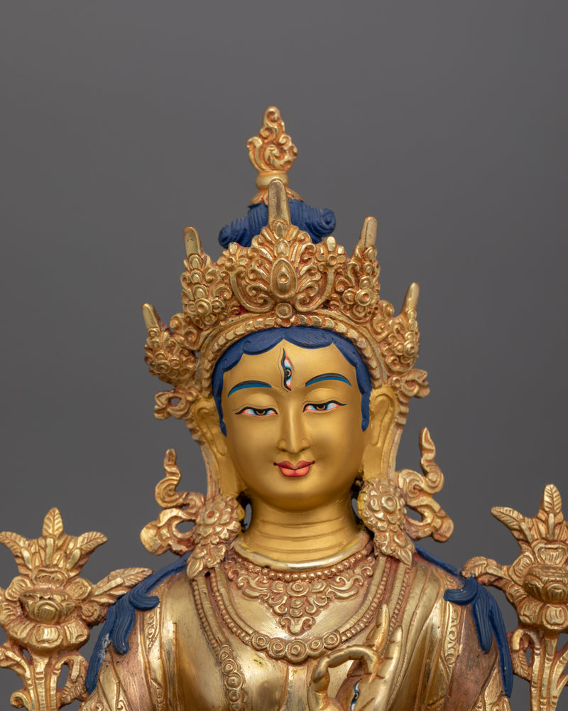 Seven-Eyed White Shyama Tara for Shrine | Guardian of Compassion