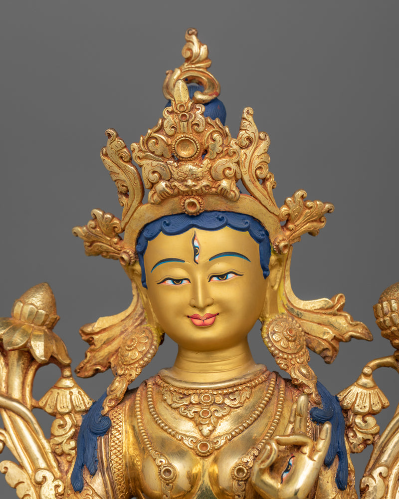 Dolma Karpo White Tara Sculpture | The Radiant Mother of Compassion