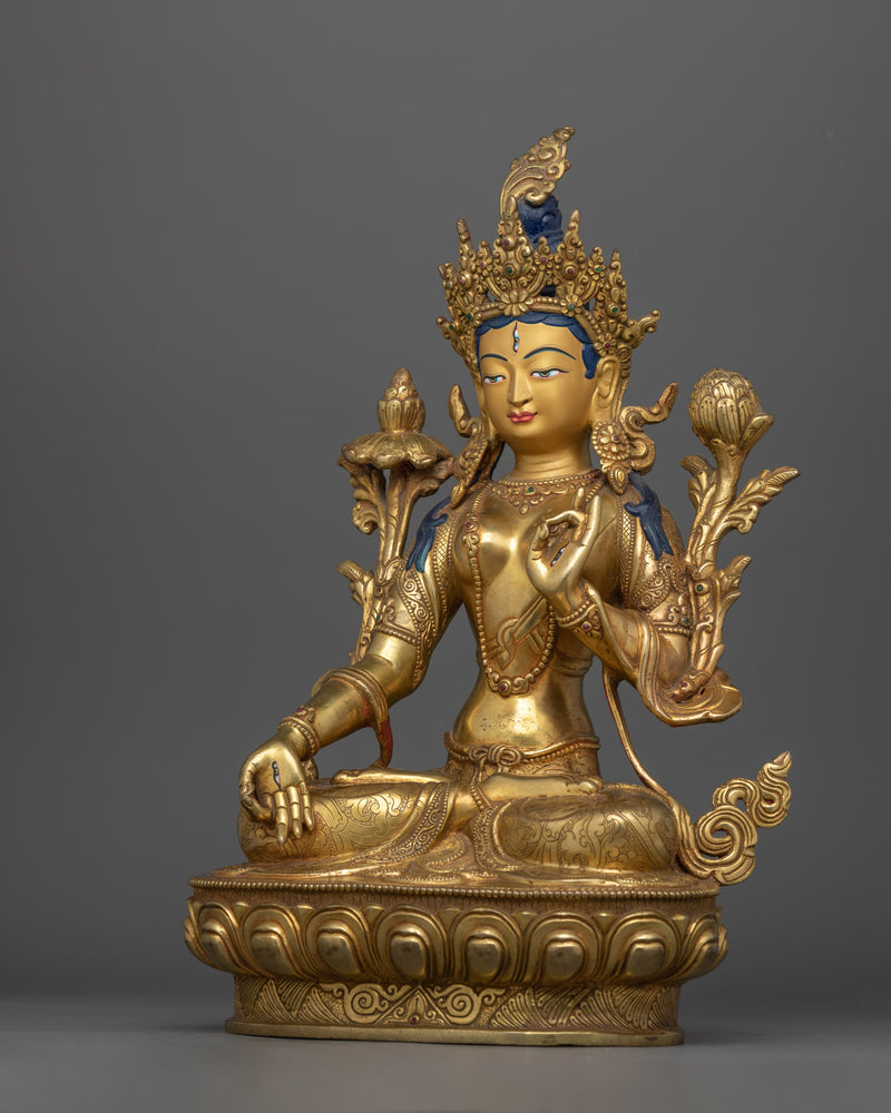 Enlightened Buddhist White Tara Goddess Statue | Longevity Tara Spiritual Decor