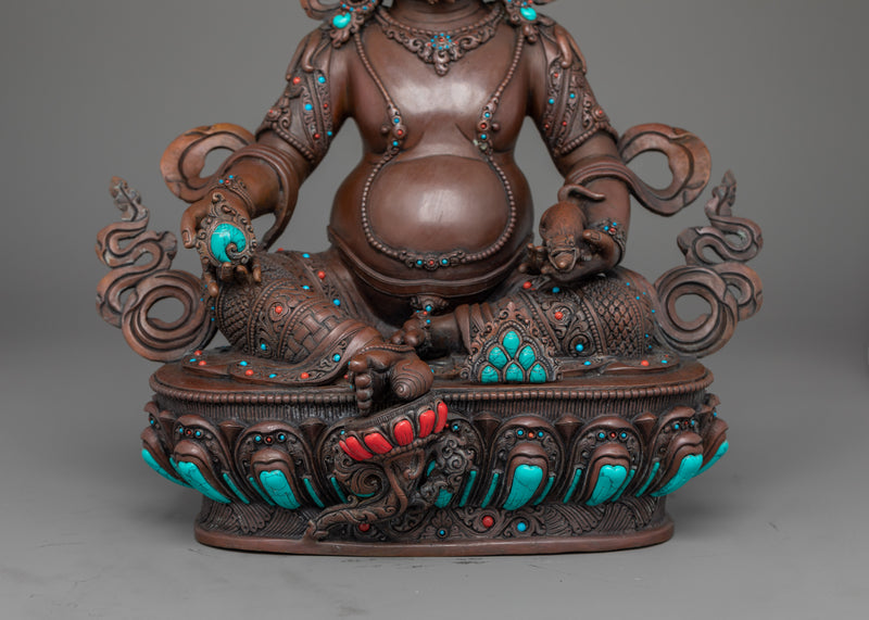 The Wealth Deity Dzambhala for Altar | Wrathful Tibetan Prosperity Art