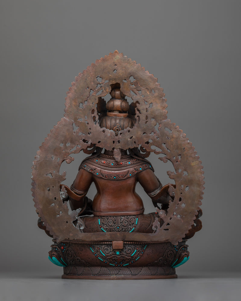 The Wealth Deity Dzambhala for Altar | Wrathful Tibetan Prosperity Art