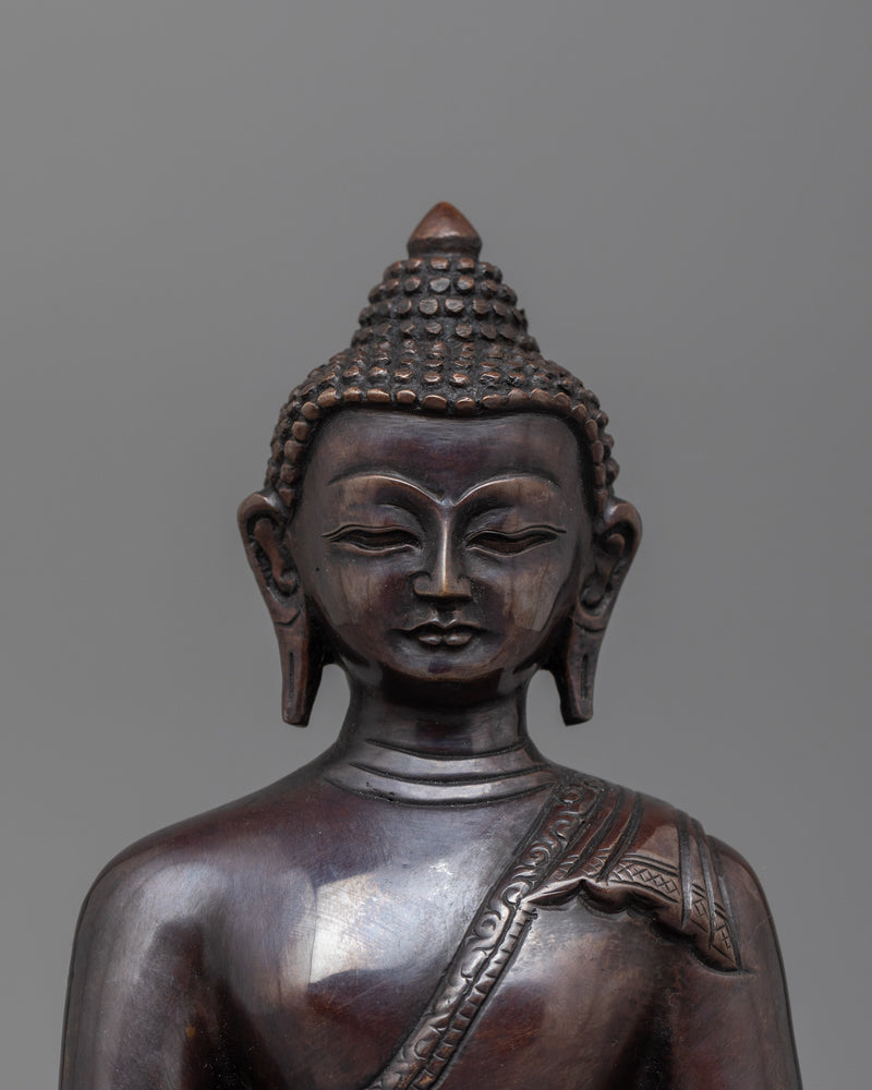 Shakyamuni Buddha Oxidized Tibetan Figure | The Enlightened One