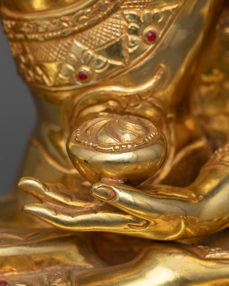 Shakyamuni Buddha Spiritual Enlightenment Decor | 24K Gold Gilded Copper Statue