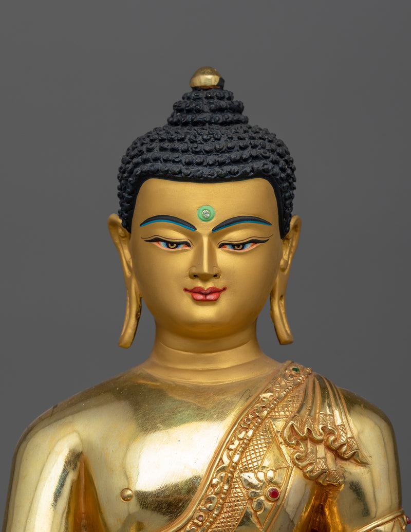 Shakyamuni Buddha Spiritual Enlightenment Decor | 24K Gold Gilded Copper Statue