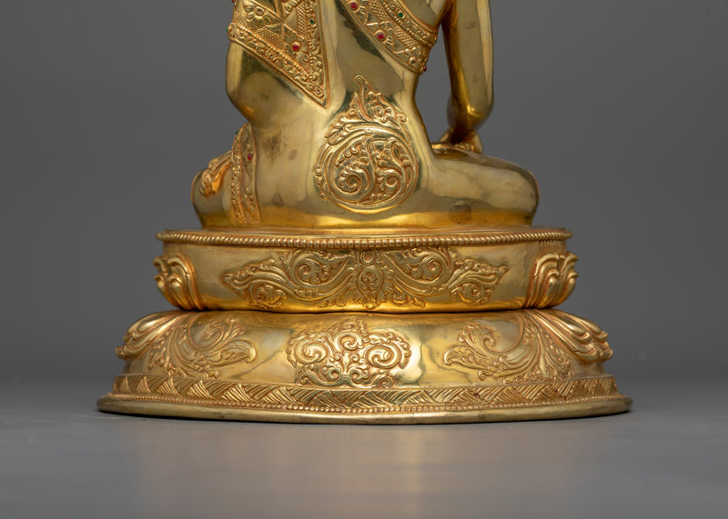 Shakyamuni Buddha Spiritual Enlightenment Decor | 24K Gold Gilded Copper Statue