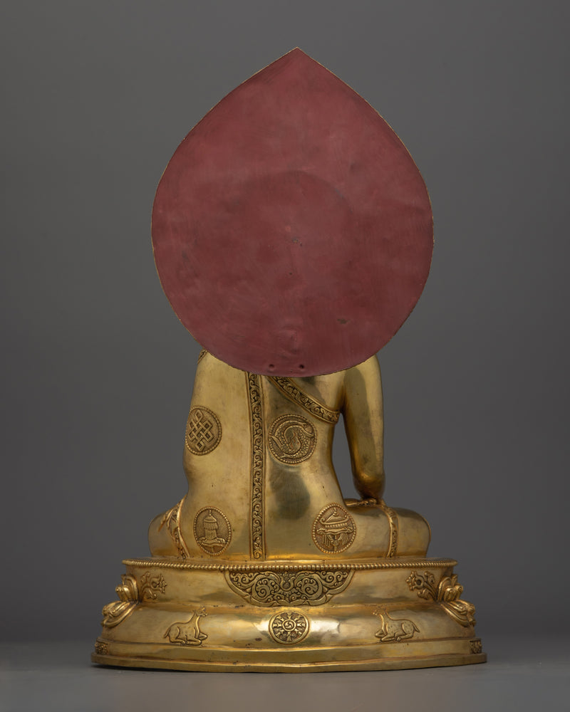 Shakyamuni Buddha Sculpture with Halo  | A Radiant Symbol of Enlightenment