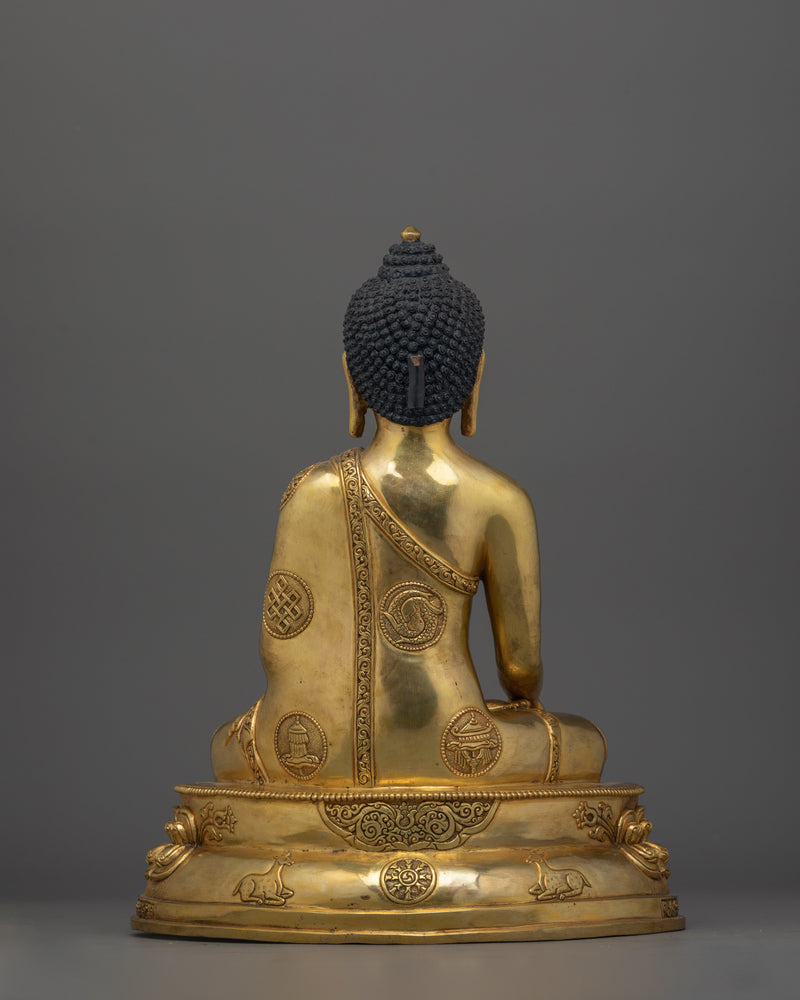 Shakyamuni Buddha Sculpture with Halo  | A Radiant Symbol of Enlightenment