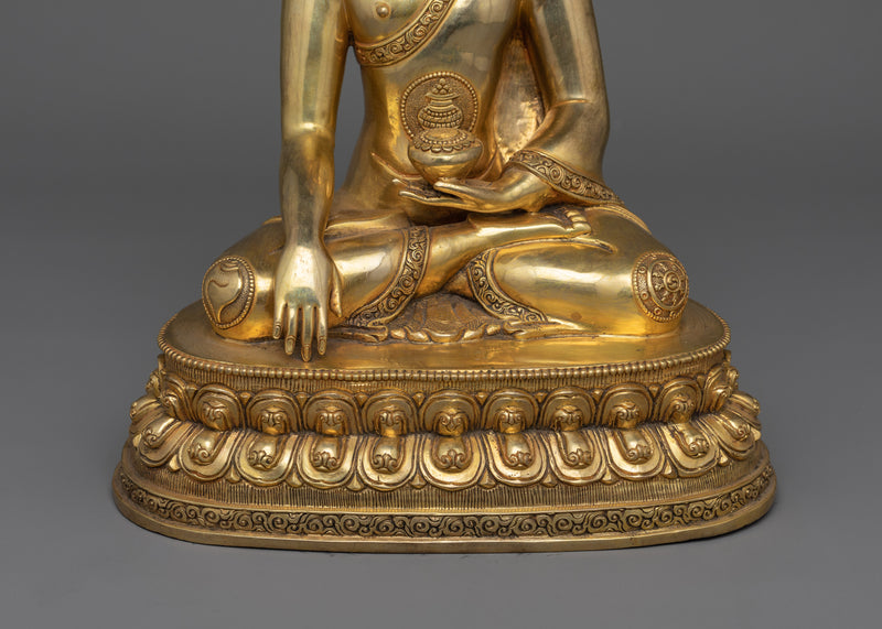 Shakyamuni Buddha Sculpture with Halo  | A Radiant Symbol of Enlightenment