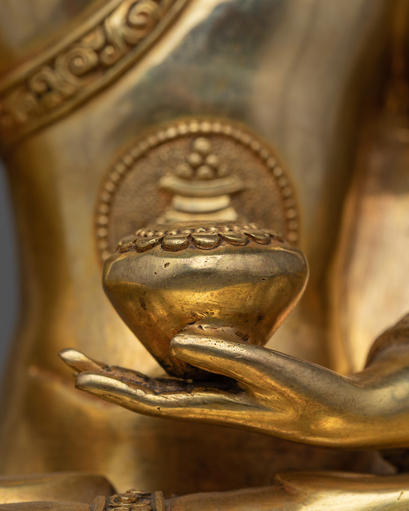 Shakyamuni Buddha Sculpture with Halo  | A Radiant Symbol of Enlightenment