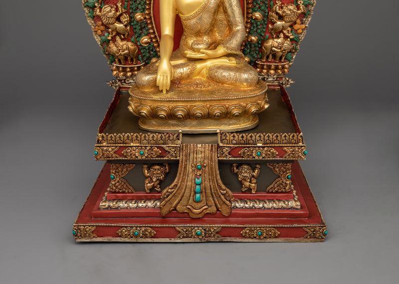 Shakyamuni Buddha Figurine with Throne | A Divine Reminder of the Path to Liberation