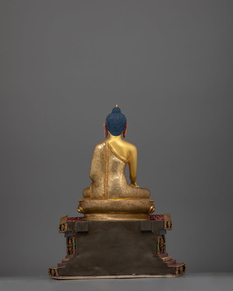 Shakyamuni Buddha Figurine with Throne | A Divine Reminder of the Path to Liberation