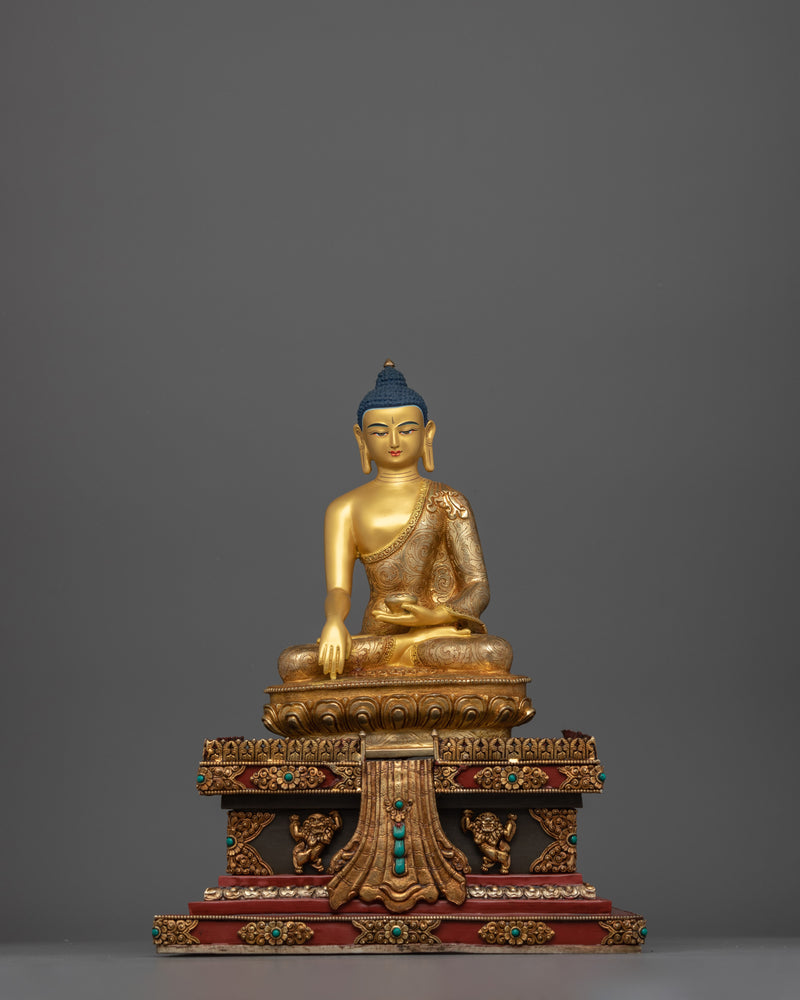 Shakyamuni Buddha Figurine with Throne | A Divine Reminder of the Path to Liberation