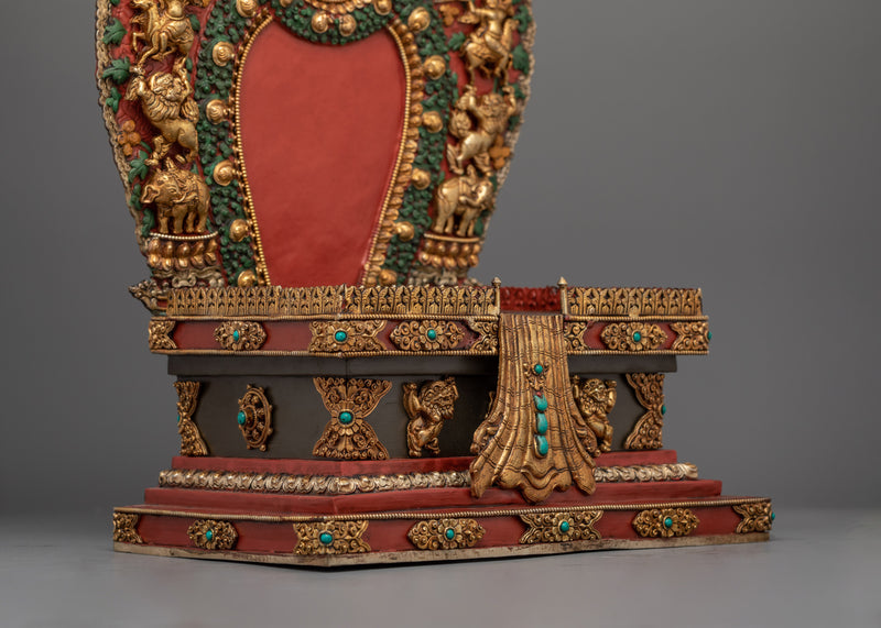 24K Gold Gilded Deity Throne Artwork | Symbol of Reverence and Divinity