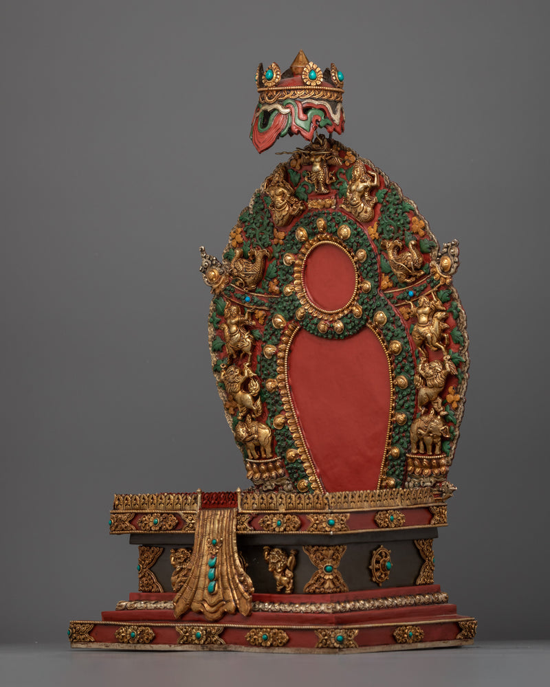 24K Gold Gilded Deity Throne Artwork | Symbol of Reverence and Divinity