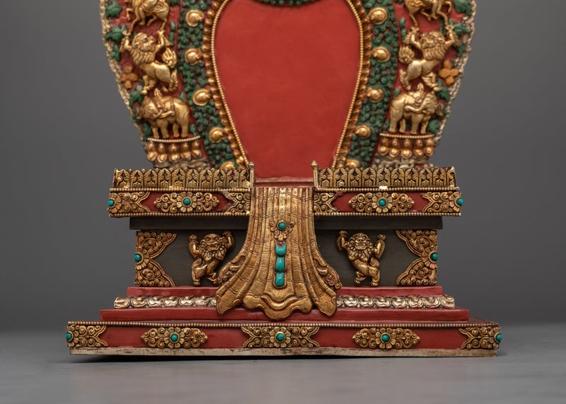 24K Gold Gilded Deity Throne Artwork | Symbol of Reverence and Divinity