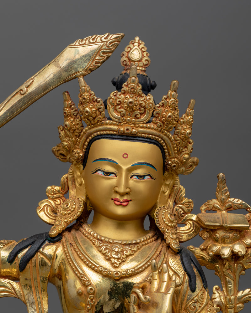 The Statue of Sacred Manjushri With Sword of Wisdom | Symbolizing Wisdom, Clarity and Insight