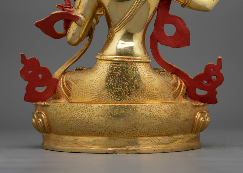 Enlightened Protector Manjushri Deity of Wisdom Figurine | Sacred Buddhist Icon of Insight