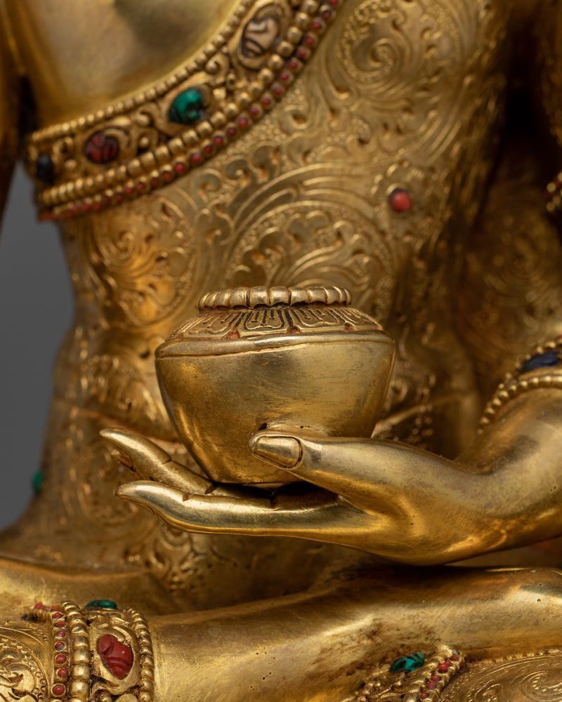 Shakyamuni Buddha Founder of Buddhism Sculpture | 24K Gold Gilded Sacred Figurine