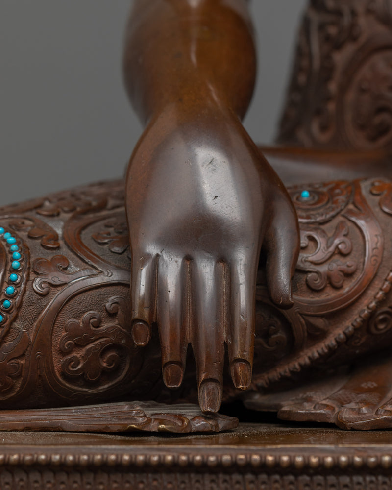 Oxidized Enlightened Shakyamuni Buddha Sculpture | Gautam Buddha for Meditation and Altar