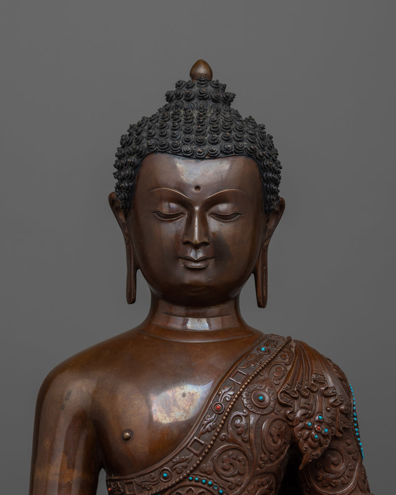 Oxidized Enlightened Shakyamuni Buddha Sculpture | Gautam Buddha for Meditation and Altar