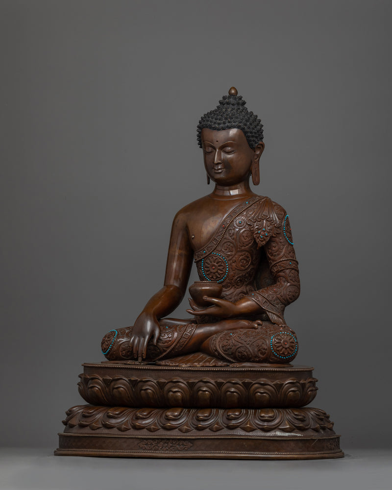 Oxidized Enlightened Shakyamuni Buddha Sculpture | Gautam Buddha for Meditation and Altar