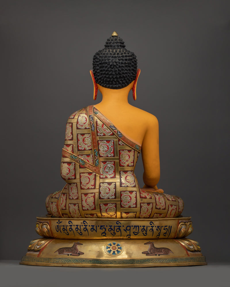 24K Gold Gilded Shakyamuni Buddha Himalayan Sculpture | The Enlightened One