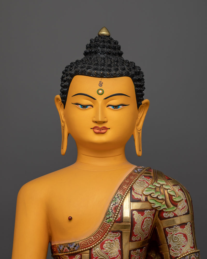 24K Gold Gilded Shakyamuni Buddha Himalayan Sculpture | The Enlightened One