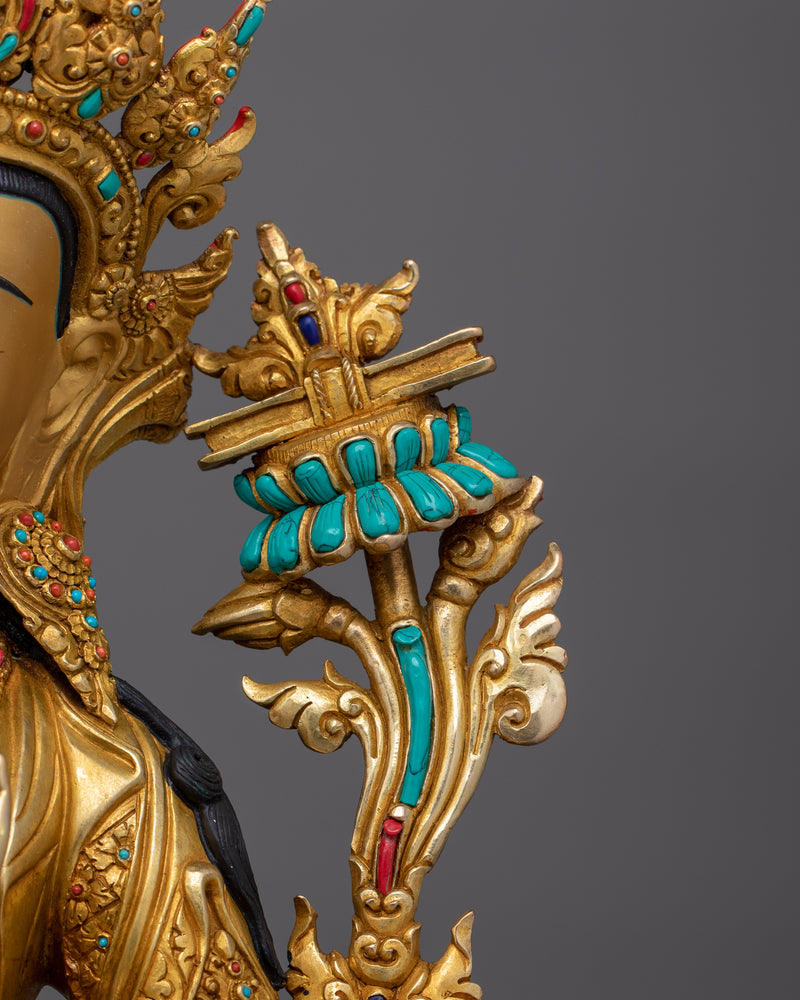 Bodhisattva Manjushri Buddhist Altar Statue | Sacred Buddhist Wisdom Icon