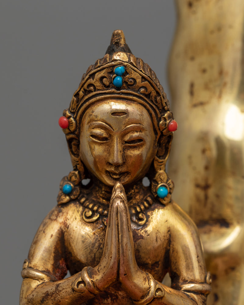 Birth of Gautam Buddha Figurine 24K Gold Gilded Artwork | A Sacred Representation of Enlightenment