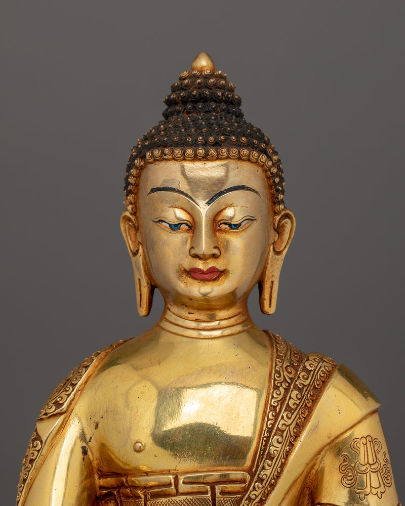 Enlighten Guru Shakyamuni Buddha with Halo and Throne | Statue for Enlightenment and Meditation