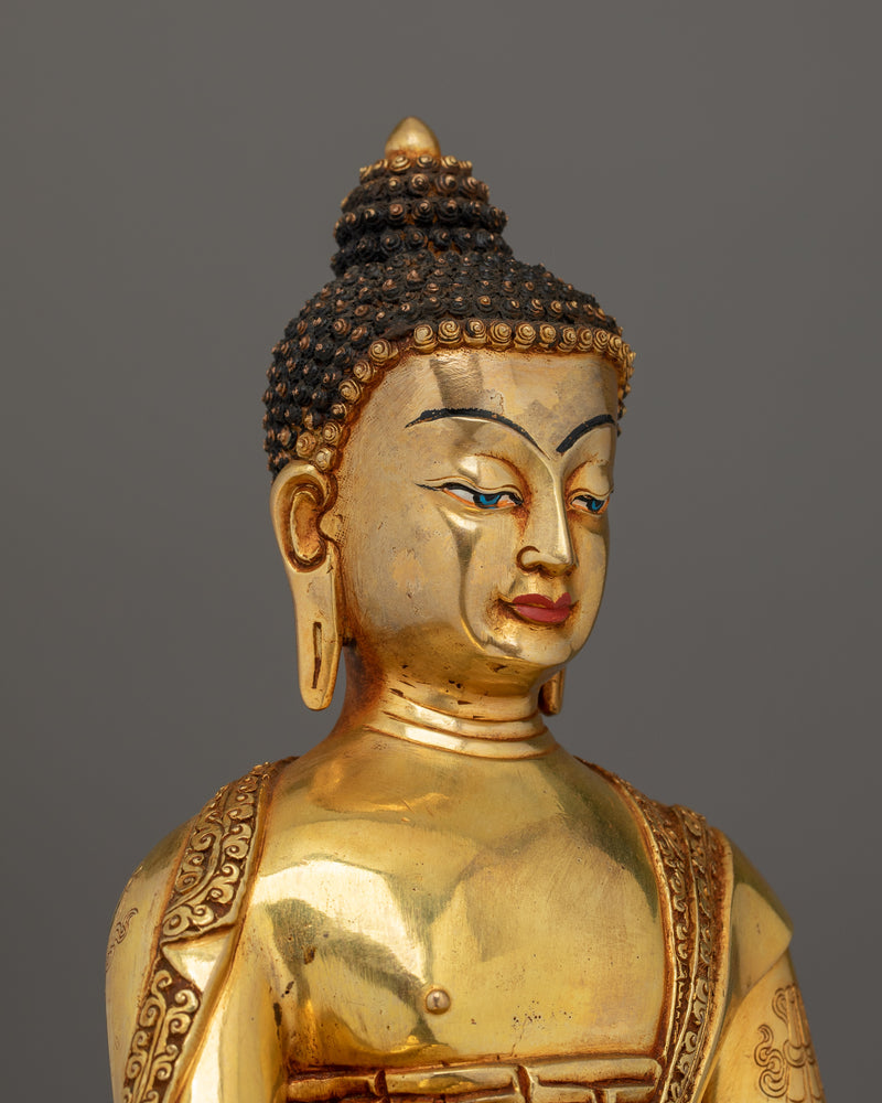 Enlighten Guru Shakyamuni Buddha with Halo and Throne | Statue for Enlightenment and Meditation