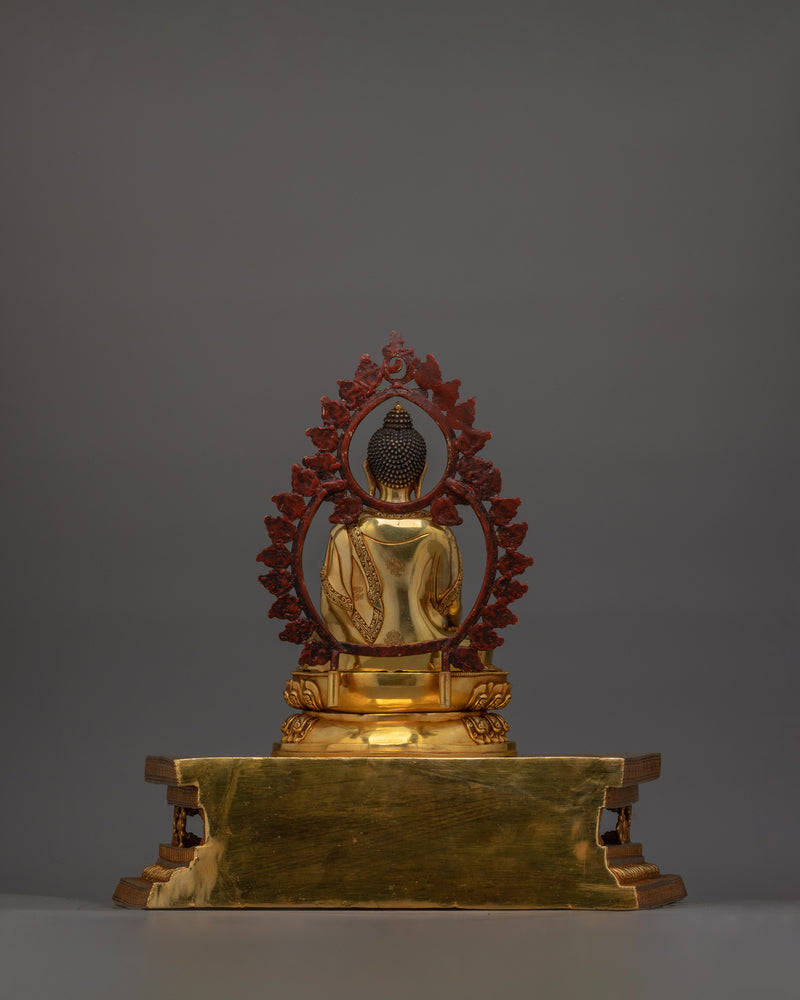 Enlighten Guru Shakyamuni Buddha with Halo and Throne | Statue for Enlightenment and Meditation